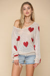 Queen Of Hearts Light Sweater Top