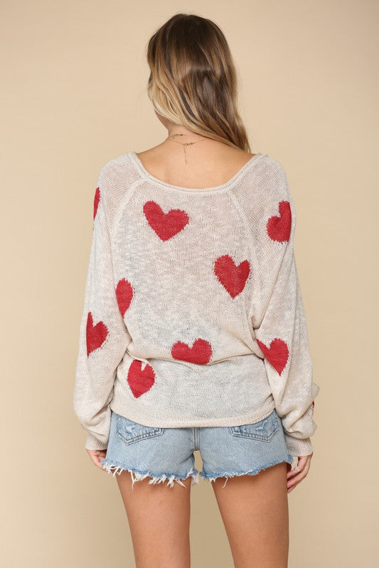 Queen Of Hearts Light Sweater Top